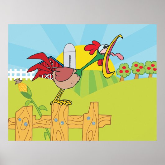 Crowing Rooster Poster (Vorne)