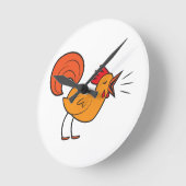 Crowing ROOSTER Runde Wanduhr (Winkel)