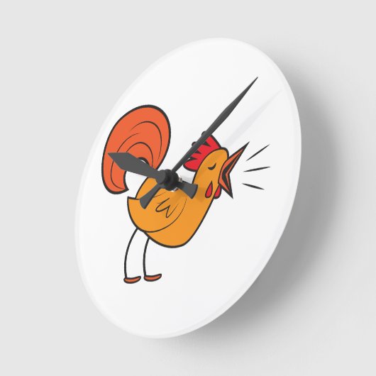 Crowing ROOSTER Runde Wanduhr (Winkel)