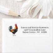 Crowing Rooster Wasserfarbe Rücksendeadresse (Insitu)