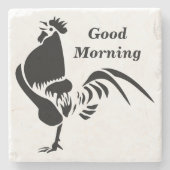 Crowing Silhouette Stone Untersetzer (Vorderseite)