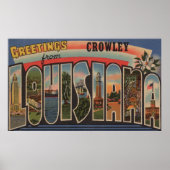 Crowley, Louisiana - Große Buchstabenszenen Poster (Vorne)