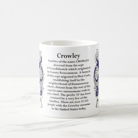 Crowley, Ursprung, Bedeutung und das Wappen Kaffeetasse (Mittel)