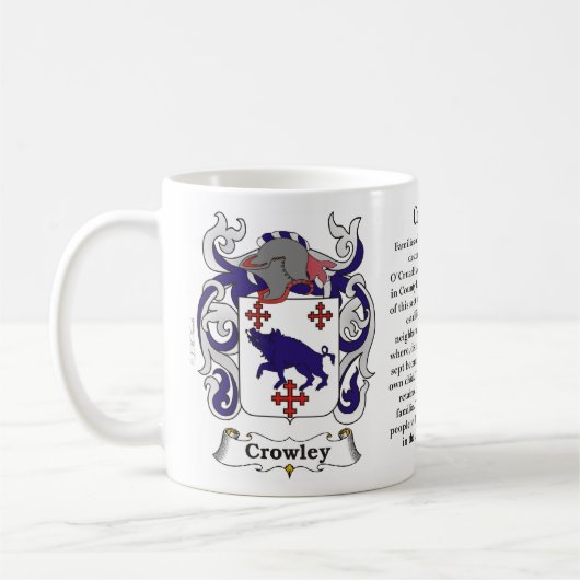 Crowley, Ursprung, Bedeutung und das Wappen Kaffeetasse (Links)
