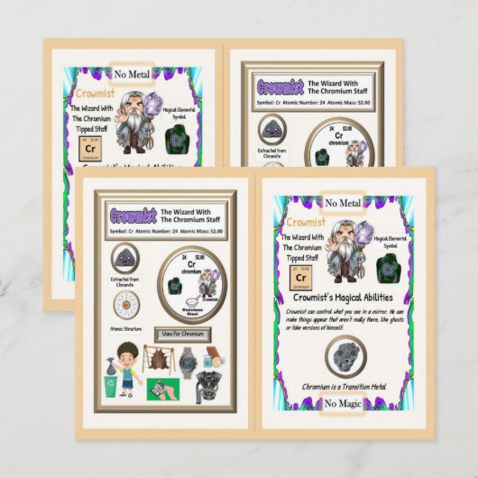 Crowmist Wizard - Chrom-Element Postkarte (Vorne/Hinten)