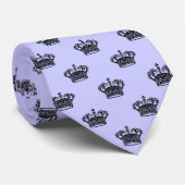 Crown 01 - Black on Powder Blue Krawatte (Gerollt)