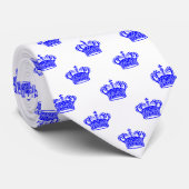 Crown 01 - Blue on White Krawatte (Gerollt)