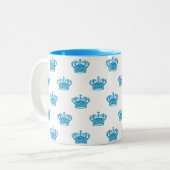 Crown 01 - Light Blue on White Zweifarbige Tasse (Vorderseite Links)