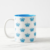 Crown 01 - Light Blue on White Zweifarbige Tasse (Links)