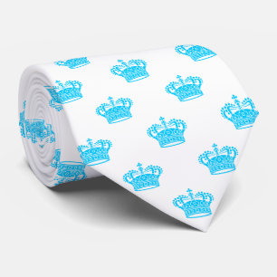 Crown 01 - Sky Blue on White Krawatte