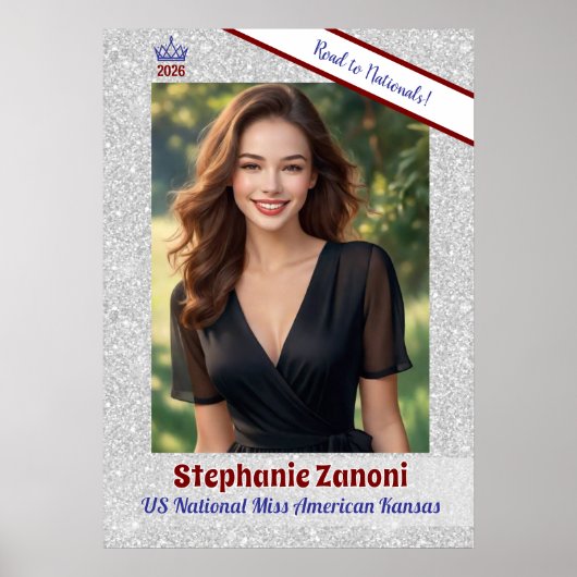 Crown and Sash Pageant Door Banner Poster (Vorne)