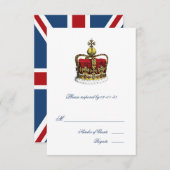 Crown and Union Jack Flag Wedding RSVP (Vorne/Hinten)