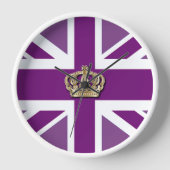 Crown and Union Jack Patriotic Clock Uhr (Vorderseite)