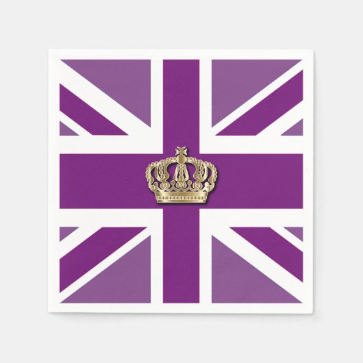 Crown and Union Jack Patriotic Napkin Serviette (Vorderseite)