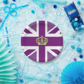 Crown and Union Jack Patriotic Pappteller (Party)