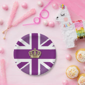 Crown and Union Jack Patriotic Pappteller (Party)