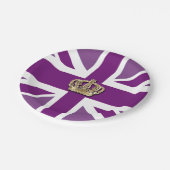 Crown and Union Jack Patriotic Pappteller (Schrägansicht)