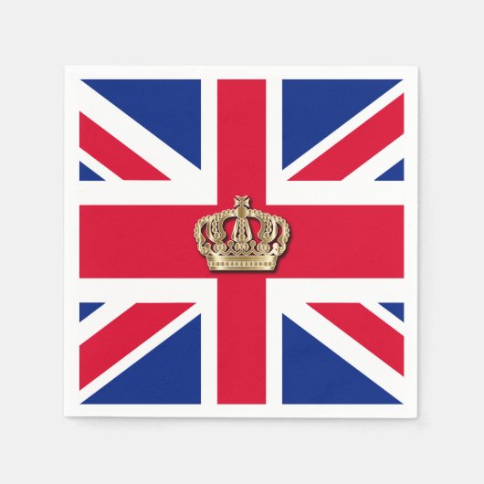 Crown and Union Jack Patriotic Serviette (Vorderseite)