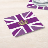 Crown and Union Jack Patriotic Square Paper Coaste Rechteckiger Pappuntersetzer (angewinkelt)