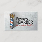 Crown Barber Pole Barbershop Hair Stylist Erinneru Terminkarte (Vorderseite)
