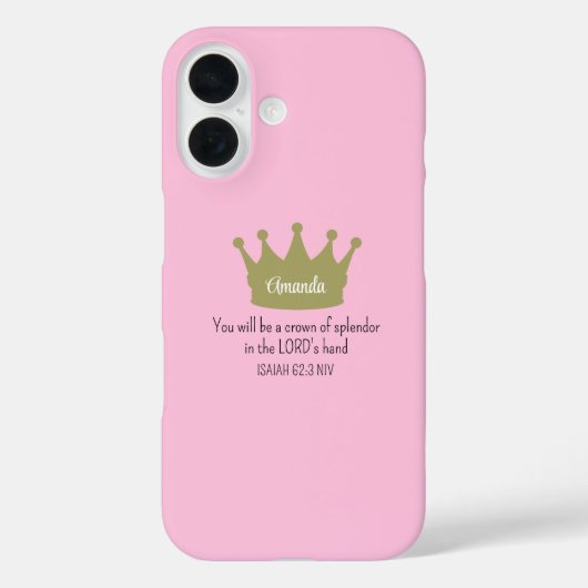 Crown Bible Verse Christlich Faith Light Pink Case-Mate iPhone Hülle (Rückseite)