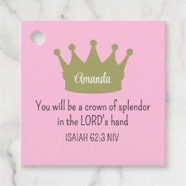 Crown Bible Verse Christlich Faith Light Pink Geschenkanhänger