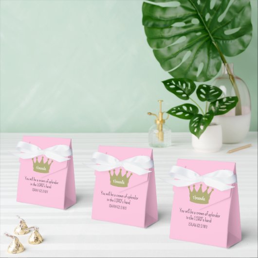 Crown Bible Verse Christlich Faith Light Pink Geschenkschachtel (Zahlreiche)