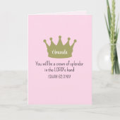 Crown Bible Verse Christlich Faith Light Pink Karte (Vorderseite)