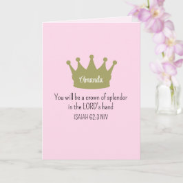 Crown Bible Verse Christlich Faith Light Pink Karte