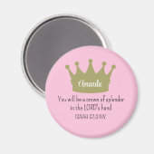 Crown Bible Verse Christlich Faith Light Pink Magnet (Vorderseite/Rückseite)