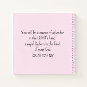 Crown Bible Verse Christlich Faith Light Pink Notizblock (Rückseite)