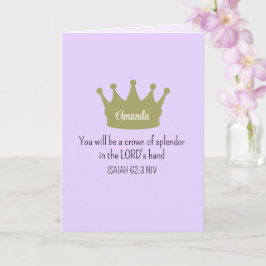 Crown Bible Verse Christliche Glaubenslehre Lila Karte