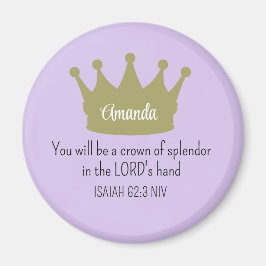 Crown Bible Verse Christliche Glaubenslehre Lila Magnet