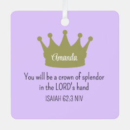 Crown Bible Verse Christliche Glaubenslehre Lila Ornament Aus Metall