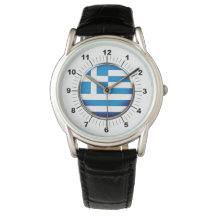 Crown Black Leather Strap Watch - Männerflagge in