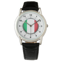 Crown Black Leather Strap Watch - Männerflagge in