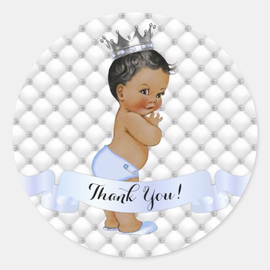 Crown Blue American Prince Diamonds Jewels Runder Aufkleber (Vorderseite)