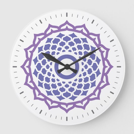 Crown Chakra Energy Wall Clock Große Wanduhr (Vorderseite)