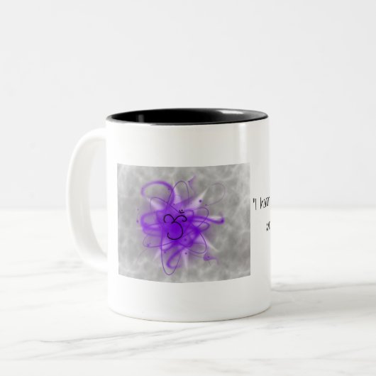 Crown Chakra Kaffee Tasse mit Bekräftigungen (Vorderseite Links)