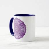 Crown Chakra Lila Mandala Zwei Tone Tasse (Vorderseite Links)