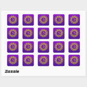 Crown Chakra Lila Quadratischer Aufkleber (Blatt)