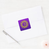 Crown Chakra Lila Quadratischer Aufkleber (Umschlag)