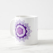 Crown Chakra Mandala - Sahasrara mit Om Kaffeetasse (Vorderseite Links)