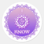 Crown Chakra Mantra - ich weiß Runder Aufkleber (Vorderseite)