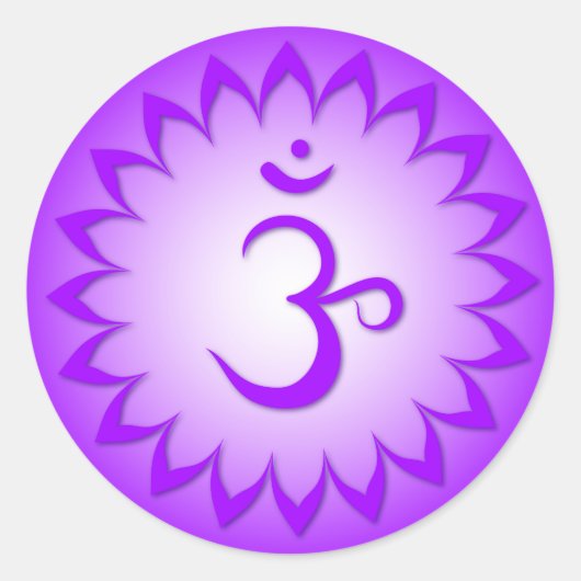Crown Chakra - Sahasrara Runder Aufkleber (Vorderseite)