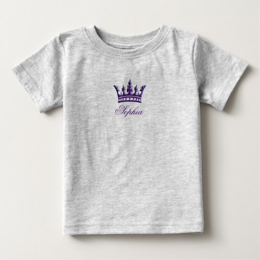 Crown Customizable Säugling Bio Strampler (Lila) (Vorderseite)