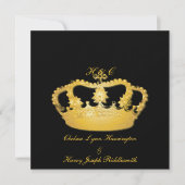 Crown Design II - Gold Einladung (Vorderseite)