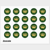 Crown Design II - Gold Runder Aufkleber (Blatt)