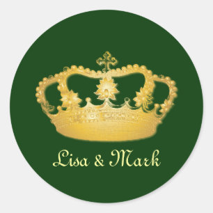 Crown Design II - Gold Runder Aufkleber
