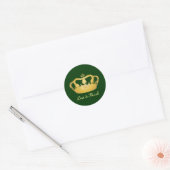 Crown Design II - Gold Runder Aufkleber (Umschlag)